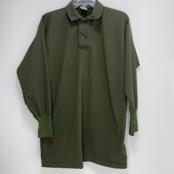 Vintage US Military Sleeping Shirt Mens tricot knit button front long Sz Small - Picture 1 of 4